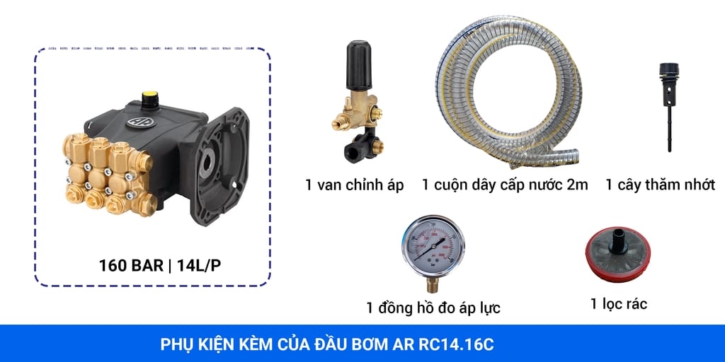 đầu bơm cao áp máy rửa xe annovi reverberi ar rc1416c 160 bar